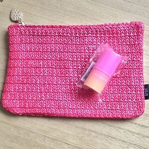 Ipsy Pink Woven Makeup Clutch & Ace Beauty Contour Stick
